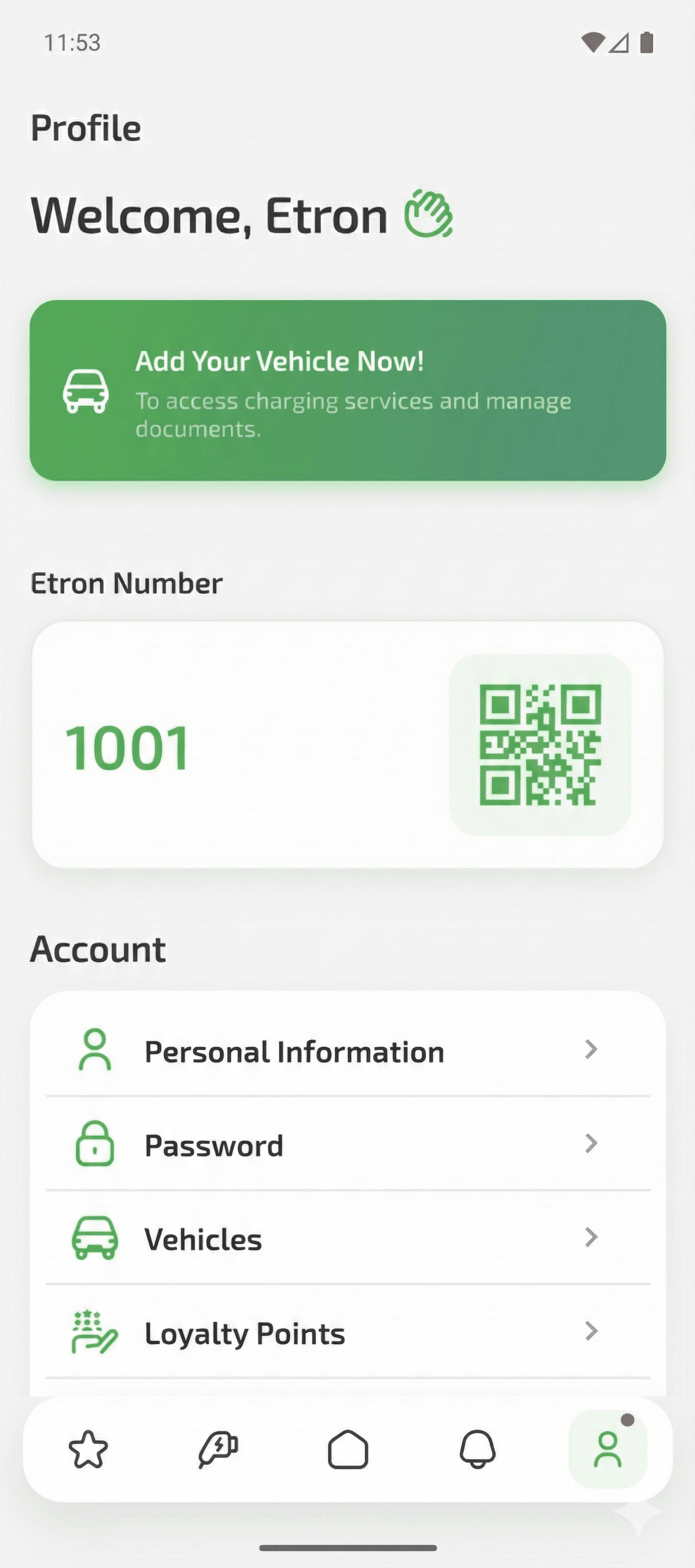Etron App Secondary Interface